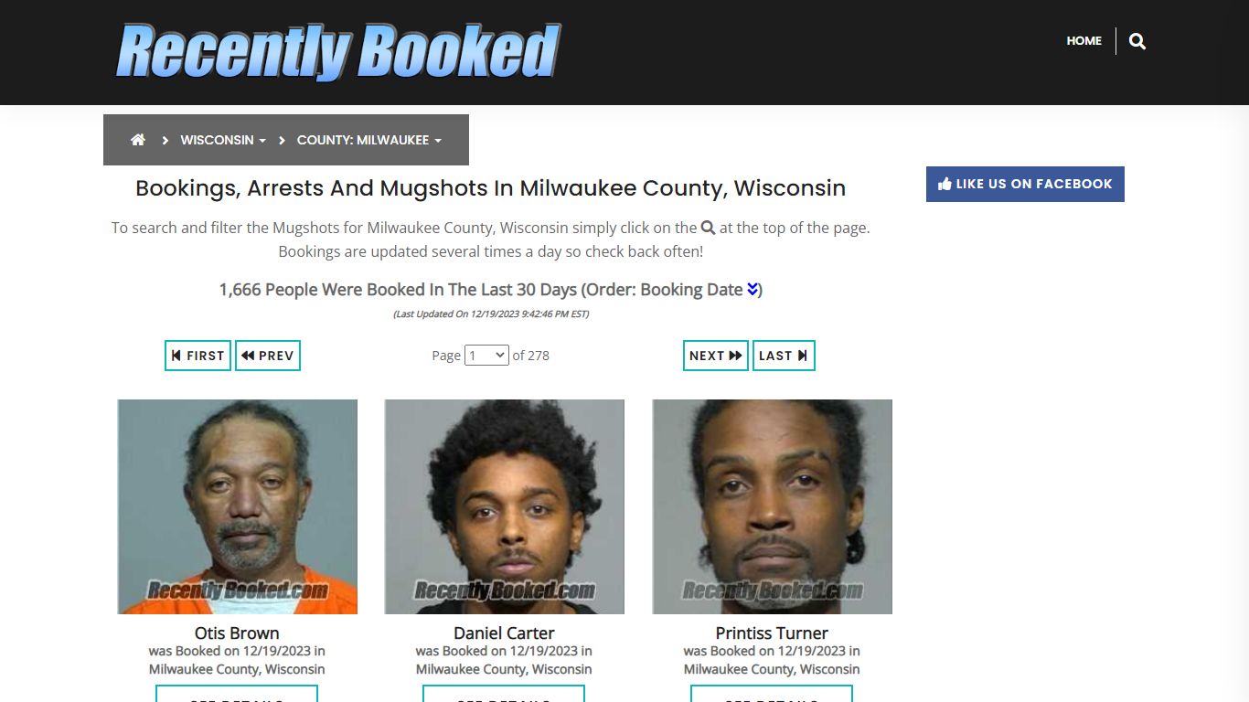Recent bookings, Arrests, Mugshots in Milwaukee County, Wisconsin