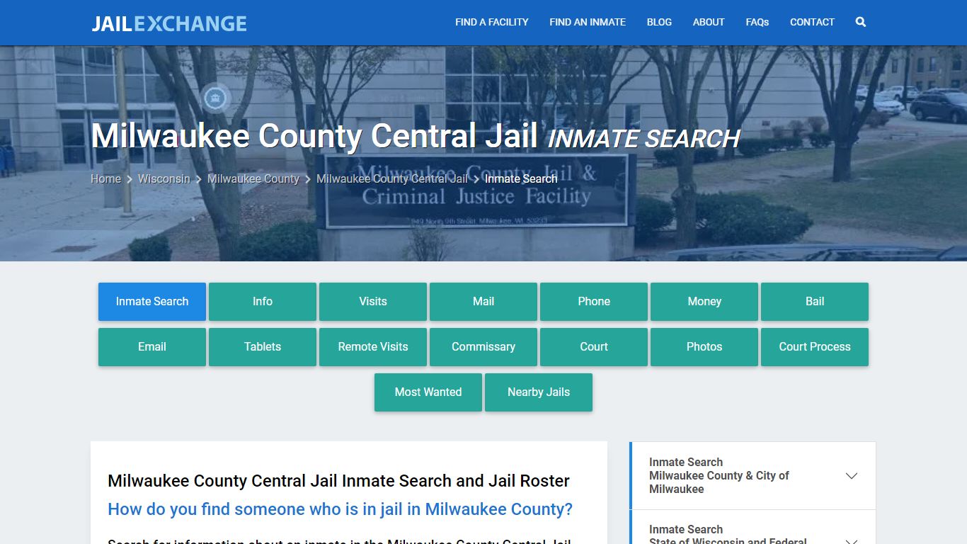 Inmate Search: Roster & Mugshots - Milwaukee County Central Jail, WI